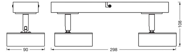 OSRAM LED-Deckenstrahler PLUTO, λευκό, 2 σποτ μεταλλικά 3.000 K, Λευκό, Σαλόνι / τραπεζαρία, Μέταλλο