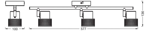 OSRAM Προβολέας οροφής CORK, λευκός, 3 σποτ, GU10-LED, 927, ρυθμιζόμενος, ρυθμιζόμενος, Λευκό, Σαλόνι / τραπεζαρία, Μέταλλο