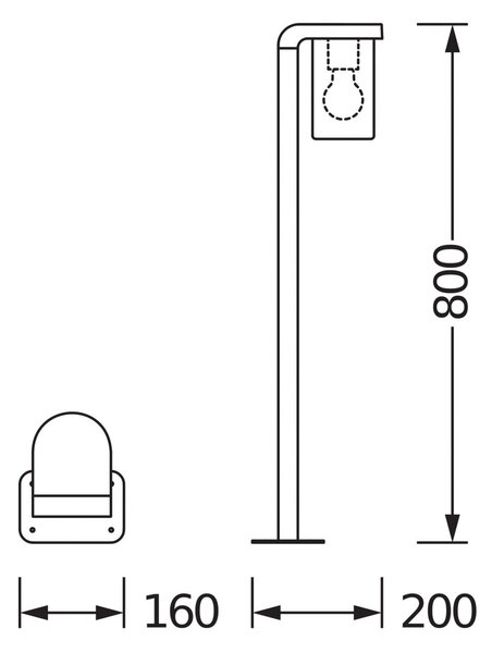 OSRAM Λάμπα δρόμου ENDURA CLASSIC CASCADE 80 cm σκούρο γκρι/διαφανές, ρυθμιζόμενος, Γκρι, Αλουμίνιο, σύγχρονο