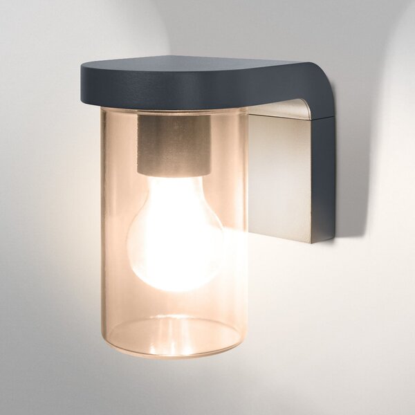 OSRAM Λάμπα εξωτερικού χώρου ENDURA CLASSIC CASCADE, γυαλί κεχριμπάρι IP44, ρυθμιζόμενος, Γκρι, Αλουμίνιο, σύγχρονο