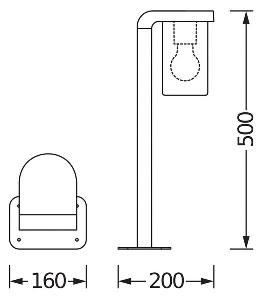 OSRAM Λάμπα δρόμου ENDURA CLASSIC CASCADE 50 cm σκούρο γκρι/διαφανές, ρυθμιζόμενος, Γκρι, Αλουμίνιο, σύγχρονο