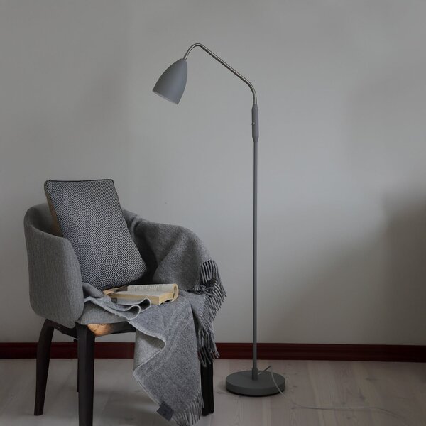 Markslöjd LED-Standleuchte Patro, γκρι, μέταλλο, ρυθμιζόμενη ένταση φωτισμού, ρυθμιζόμενος, Γκρι, Σαλόνι / τραπεζαρία, Μέταλλο, σύγχρονο