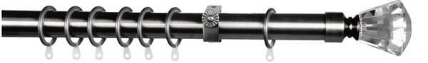 Κουρτινόξυλο Φ28mm Μονό Επεκτεινόμενο 140-240cm Με Άκρα Grace Chrome 998111