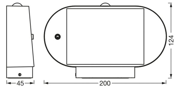 OSRAM LED αισθητήρας τοίχου ENDURA STYLE SOLAR OVAL 20 cm 830, Μαύρο, Αλουμίνιο, σύγχρονο