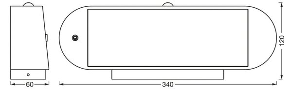 OSRAM LED αισθητήρας τοίχου ENDURA STYLE SOLAR OVAL 34 cm 840, Μαύρο, Αλουμίνιο, σύγχρονο