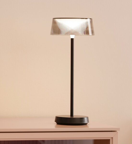 FH Lighting Schöner Wohnen LED-Akku-Τραπεζοκαλύμματα Torre, IP44, Dimmer, ρυθμιζόμενος, Μαύρο, Σαλόνι / τραπεζαρία, Μέταλλο, σύγχρονο
