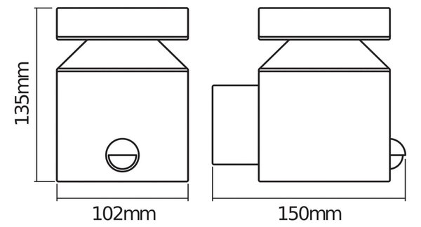 OSRAM Λάμπα εξωτερικού χώρου LED με αισθητήρα ENDURA STYLE CYLINDER, χάλυβας, Μεταλλικό, Ανοξείδωτος χάλυβας, σύγχρονο