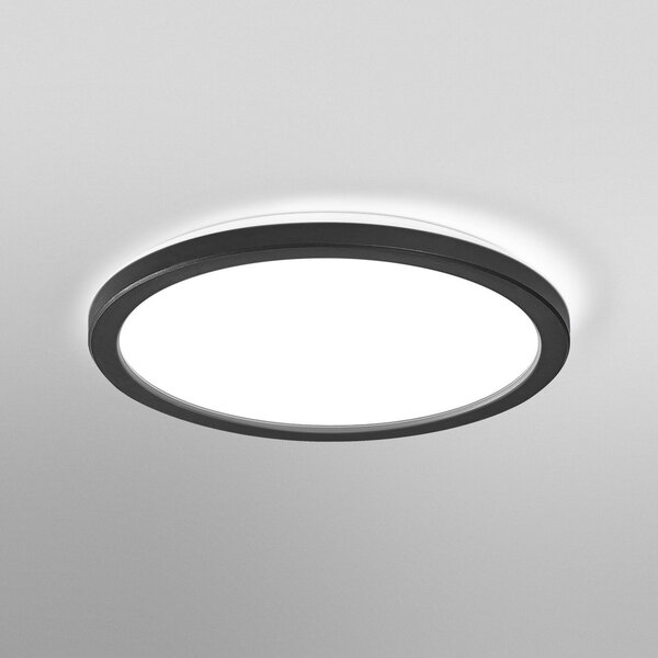 OSRAM LED φωτιστικό οροφής ORBIS ULTRA SLIM, μαύρο, Ø 24 cm dim, ρυθμιζόμενος, Μαύρο, Σαλόνι / τραπεζαρία, Πλαστικό, σύγχρονο