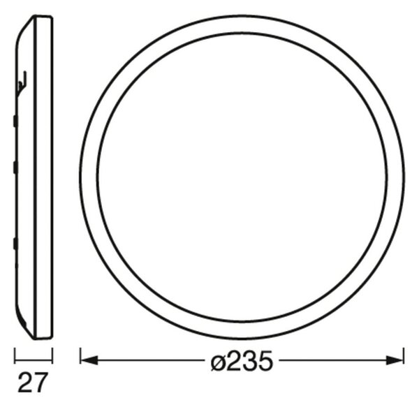OSRAM LED φωτιστικό οροφής ORBIS ULTRA SLIM, μαύρο, Ø 24 cm dim, ρυθμιζόμενος, Μαύρο, Σαλόνι / τραπεζαρία, Πλαστικό, σύγχρονο