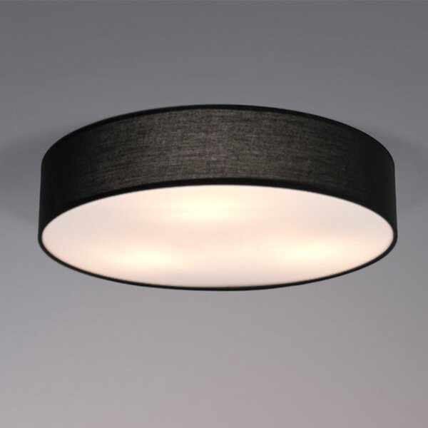 OSRAM Φωτιστικό οροφής ORBIS PARIS, μαύρο, Ø 40 cm Υφασμάτινο E27, ρυθμιζόμενος, Μαύρο, Σαλόνι / τραπεζαρία, Ύφασμα / Κλωστοϋφαντουργία, σύγχρονο
