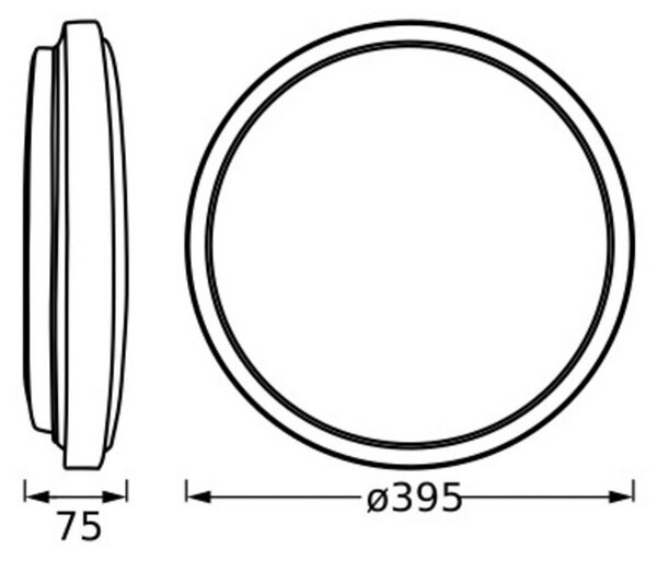 OSRAM LED οροφής ORBIS LONDON, μαύρο, Ø 40 cm, μέταλλο, Μαύρο, Σαλόνι / τραπεζαρία, Μέταλλο, σύγχρονο