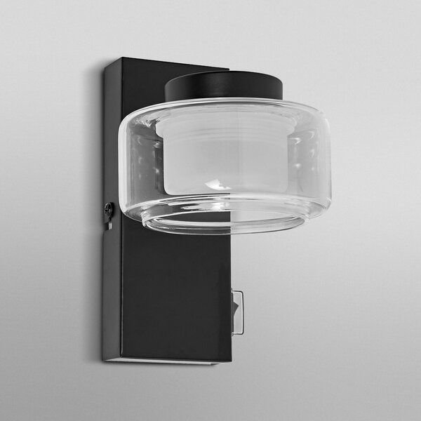 OSRAM LED απλίκα ORBIS FLAME, μαύρο, μέταλλο, IP44 CCT, Μαύρο, Μπάνιο, Μέταλλο, σύγχρονο