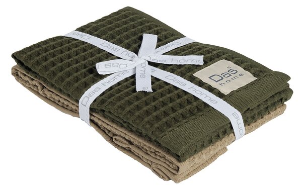 Ποτηρόπανα Πικέ (Σετ 2τμχ) Das Home Kitchen 0802 Olive-Green