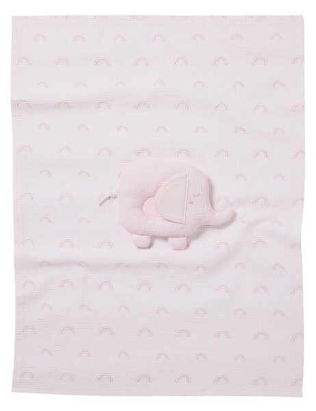 Κουβέρτα Πικέ Αγκαλιάς (75x100) + Λούτρινο Das Home Baby 4957 Pink