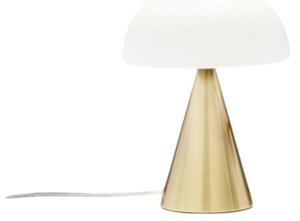 Fabas Luce LED επιτραπέζια λάμπα Blip, ορείχαλκος/λευκό, γυαλί, CCT, ρυθμιστής έντασης με, ρυθμιζόμενος, Χρυσό / Ορείχαλκου, Σαλόνι / τραπεζαρία, Γυαλί, σύγχρονο