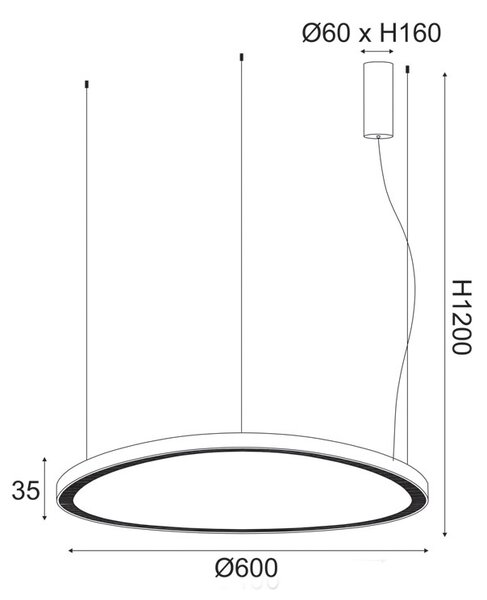 Φωτιστικό Οροφής LED 3 CCT Aca Harmony BR97LEDP60BKCCT Black