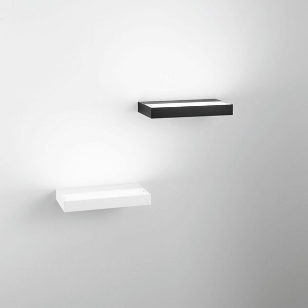 Fabas Luce LED φωτιστικό τοίχου Guia, μαύρο, μέταλλο, πλάτος 24 cm, Μαύρο, Σαλόνι / τραπεζαρία, Μέταλλο, σύγχρονο, Πρίζα τοίχου