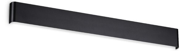 IDEAL LUX Φωτιστικό τοίχου LED Delta μαύρο, πλάτος 83 cm, 3.000 K, Μαύρο, Σαλόνι / τραπεζαρία, Αλουμίνιο, σύγχρονο, Γωνιακός τοίχος