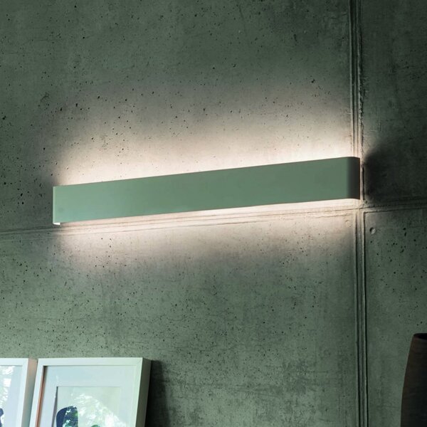 IDEAL LUX Φωτιστικό τοίχου LED Delta, λευκό, πλάτος 83 cm, 3.000 K, Λευκό, Σαλόνι / τραπεζαρία, Αλουμίνιο, σύγχρονο, Γωνιακός τοίχος