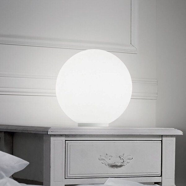 Ideallux Ideal Lux επιτραπέζια λάμπα Mapa, Ø 20 cm, γυαλί Opal, σφαίρα, E27, Λευκό, Σαλόνι / τραπεζαρία, Γυαλί, Σφαίρα