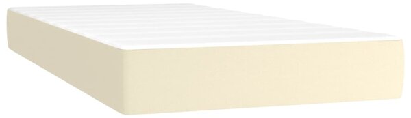 VidaXL Κρεβάτι Boxspring με Στρώμα Κρεμ 200x200 εκ. Συνθετικό Δέρμα