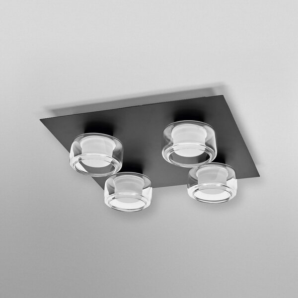 OSRAM LED οροφής ORBIS FLAME, μαύρο, 4 φτερά, CCT IP44, Μαύρο, Μπάνιο, Μέταλλο, σύγχρονο