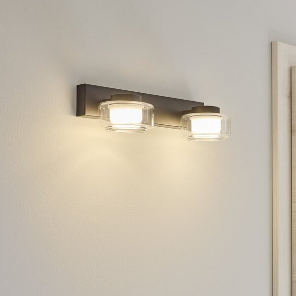 OSRAM LED-Wandleuchte ORBIS FLAME, μαύρο, 2-φωτιστικά, CCT IP44, Μαύρο, Μπάνιο, Μέταλλο, σύγχρονο