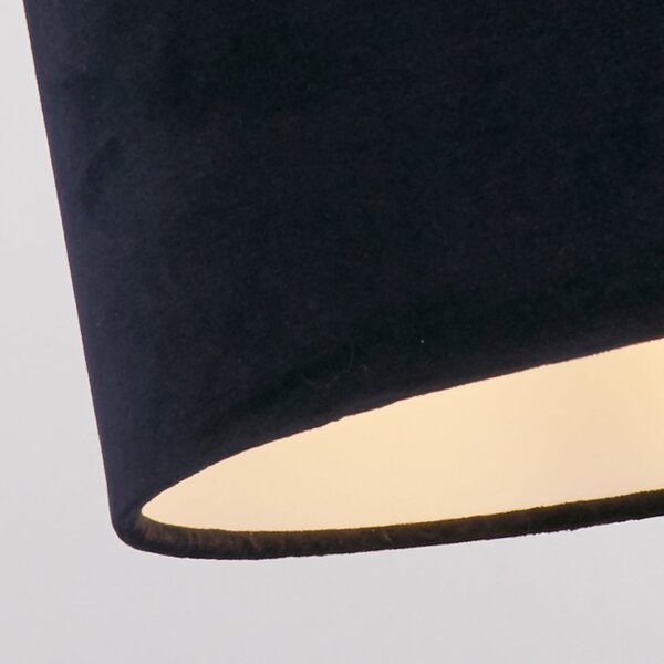 Searchlight Κρεμαστό φωτιστικό Mersana, Ø 30 cm, σκούρο μπλε, βελούδο, E27, ρυθμιζόμενος, Μπλε, Σαλόνι / τραπεζαρία, Ύφασμα / Κλωστοϋφαντουργία, Σκανδιναβικό