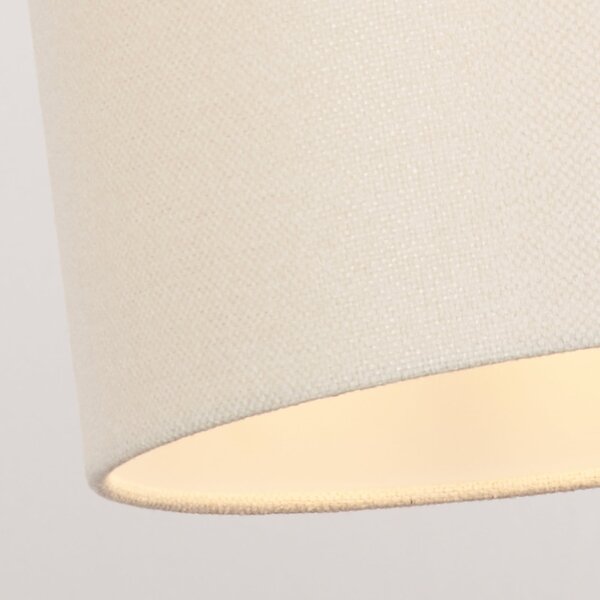 Searchlight Κρεμαστό φωτιστικό Rayna, Ø 30 cm, λευκό, λινό, E27, ρυθμιζόμενος, Μπεζ, Σαλόνι / τραπεζαρία, Ύφασμα / Κλωστοϋφαντουργία, Σκανδιναβικό