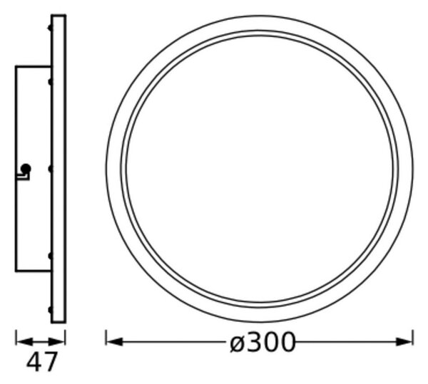 OSRAM LED φωτιστικό οροφής BATHROOM, μαύρο, Ø 30 cm, IP44 CCT, Μαύρο, Μπάνιο, Αλουμίνιο, σύγχρονο