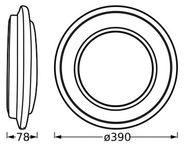 OSRAM LED φωτιστικό οροφής ORBIS BERLIN, μαύρο Ø 39 cm μέταλλο, Μαύρο, Σαλόνι / τραπεζαρία, Μέταλλο, σύγχρονο