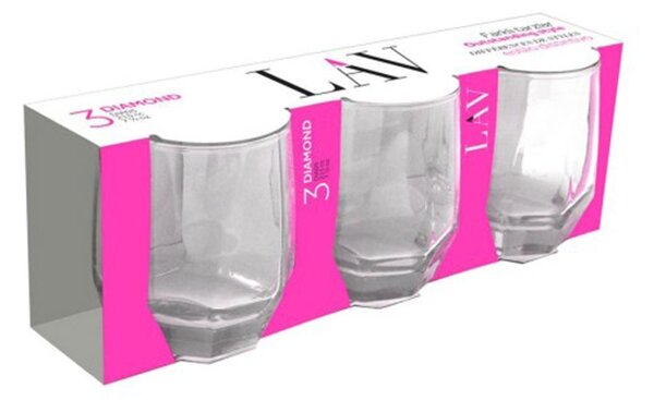 Ποτήρια Κρασιού 215ml (Σετ 3τμχ) Lav Diamond