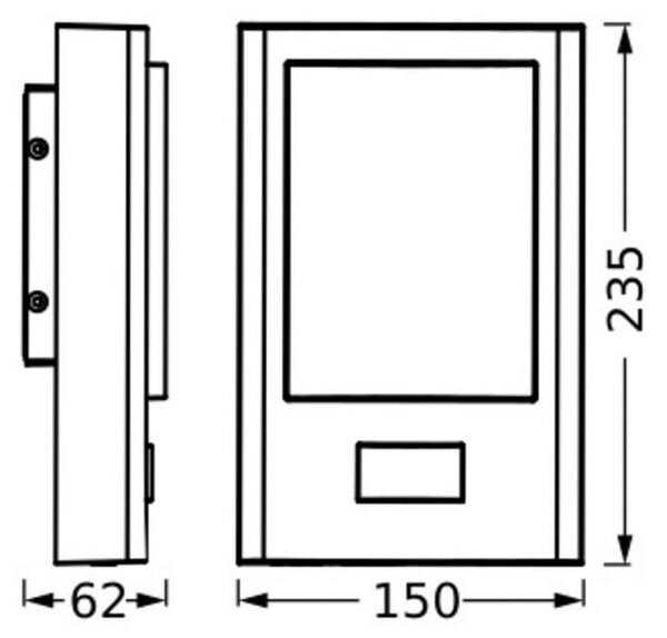 OSRAM LED αισθητήρας εξωτερικού τοίχου ENDURA STYLE ENTRANCE γραφίτη, Γκρι, Αλουμίνιο, σύγχρονο