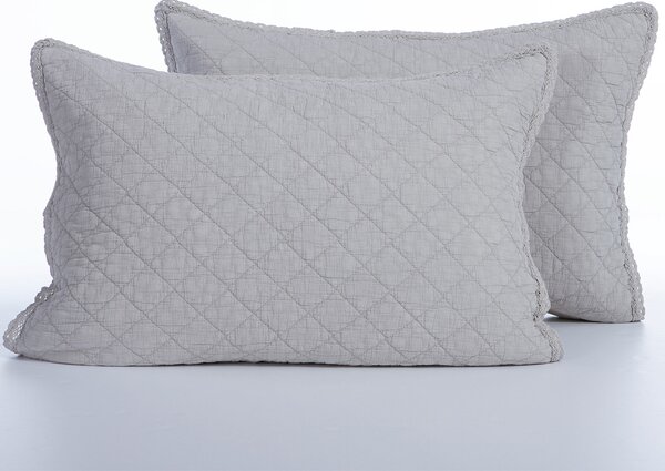 Ζεύγος Μαξιλαροθήκες Καπιτονέ (52x72) Nef-Nef Homeware Serenity Bruno Silver