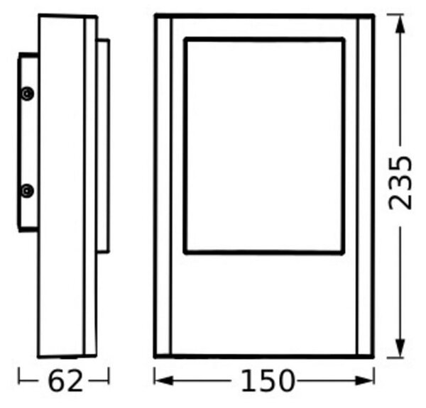 OSRAM Λάμπα εξωτερικού χώρου LED ENDURA STYLE ENTRANCE, γραφίτη, IP44, Γκρι, Αλουμίνιο, σύγχρονο