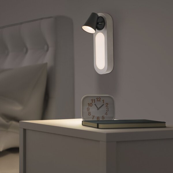 OSRAM LED απλίκα NEPTUNE, λευκό, 1 spot, μεταλλικός διακόπτης, Λευκό, Σαλόνι / τραπεζαρία, Μέταλλο, σύγχρονο