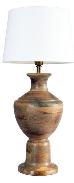 PR Home Λαμπτήρας τραπεζιού Alma, λευκό/καφέ, ύψος 69 cm, ξύλο/ύφασμα, Λευκό, Σαλόνι / τραπεζαρία, Ξύλο