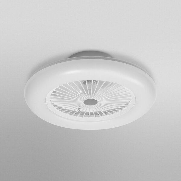 OSRAM SMART+ WiFi LED ανεμιστήρας οροφής ROUND λευκός αθόρυβος 55cm, ρυθμιζόμενος, Λευκό, Σαλόνι / τραπεζαρία, Πλαστικό, σύγχρονο