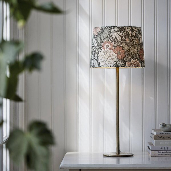 PR Home Επιτραπέζια λάμπα BASE DAHLIA, πράσινη, ύψος 58 cm, ύφασμα, Πράσινο, Σαλόνι / τραπεζαρία, Μέταλλο