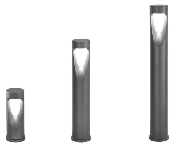 Fabas Luce Φωτιστικό LED Teo, ύψος 60 cm, μαύρο, μέταλλο, IP65, Μαύρο, Αλουμίνιο, σύγχρονο