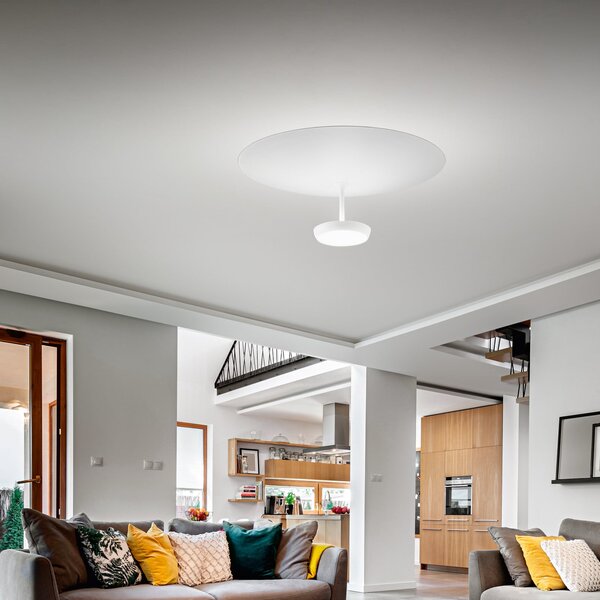 Fabas Luce Λαμπτήρας οροφής LED Yuko, λευκός, μέταλλο, ύψος 23 cm, ρυθμιζόμενος, ρυθμιζόμενος, Λευκό, Σαλόνι / τραπεζαρία, Μέταλλο, σύγχρονο