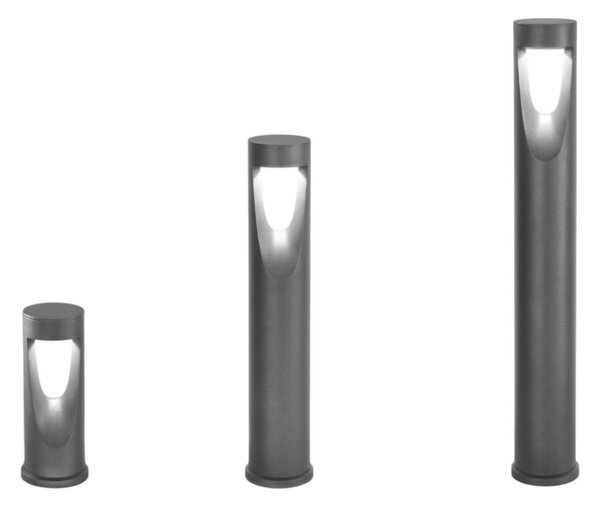 Fabas Luce Φωτιστικό LED Teo, ύψος 80 cm, μαύρο, μέταλλο, IP65, Μαύρο, Αλουμίνιο, σύγχρονο