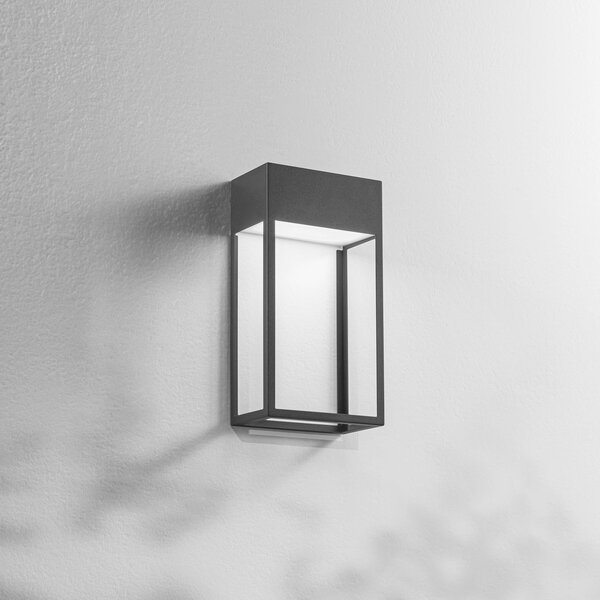 Fabas Luce LED φωτιστικό εξωτερικού χώρου Edo, σκούρο γκρι, μέταλλο, 30 cm, IP65, Μαύρο, Αλουμίνιο, σύγχρονο