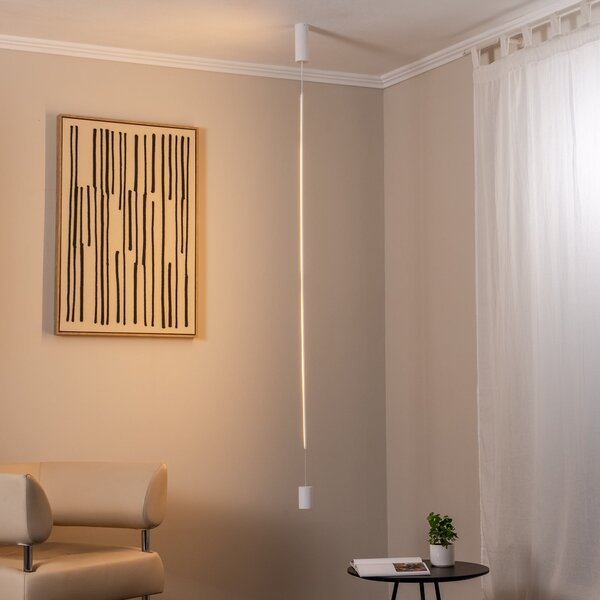 Nowodvorski Lighting Κρεμαστό φωτιστικό LED VERTIC, λευκό, μέταλλο, 19 W, 3.000 K, Λευκό, Σαλόνι / τραπεζαρία, Αλουμίνιο, σύγχρονο