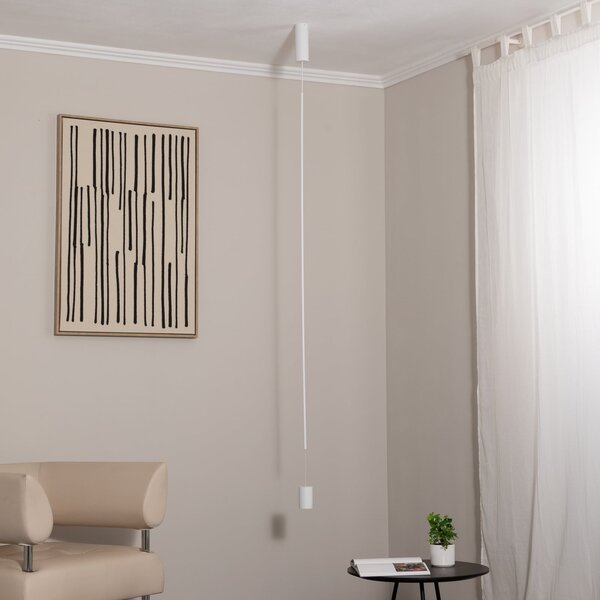 Nowodvorski Lighting Κρεμαστό φωτιστικό LED VERTIC, λευκό, μέταλλο, 19 W, 3.000 K, Λευκό, Σαλόνι / τραπεζαρία, Αλουμίνιο, σύγχρονο