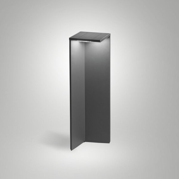 Fabas Luce Φωτιστικό LED για εξωτερικούς χώρους Fold, σκούρο γκρι, αισθητήρας κίνησης, IP54, Μαύρο, Αλουμίνιο, σύγχρονο