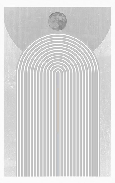 Αφίσα μοντέρνο γκρι ουράνιο τόξο Mid-Century