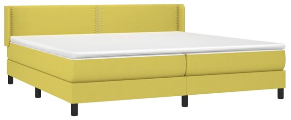 VidaXL Κρεβάτι Boxspring με Στρώμα Πράσινο 200x200 εκ. Υφασμάτινο