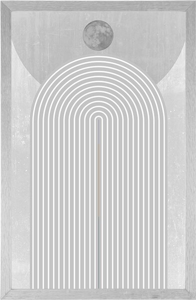 Αφίσα μοντέρνο γκρι ουράνιο τόξο Mid-Century