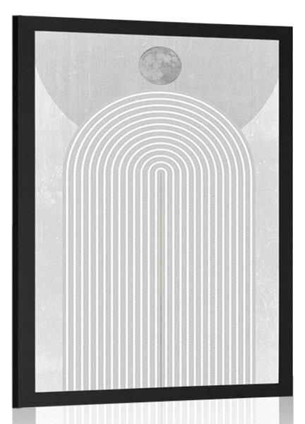 Αφίσα μοντέρνο γκρι ουράνιο τόξο Mid-Century
